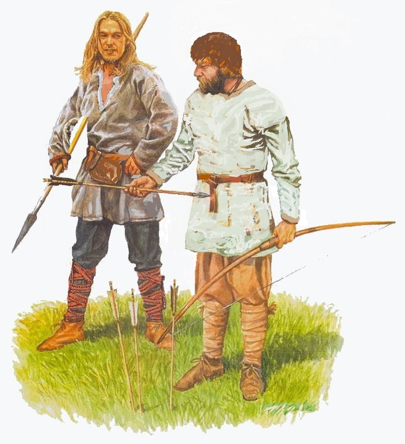 Комплекс вооружения раннеславянских воинов: дротики и деревянные луки