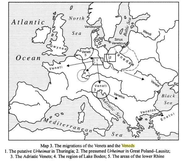 Этноним венеды-венеты и его распространение на карте Европы