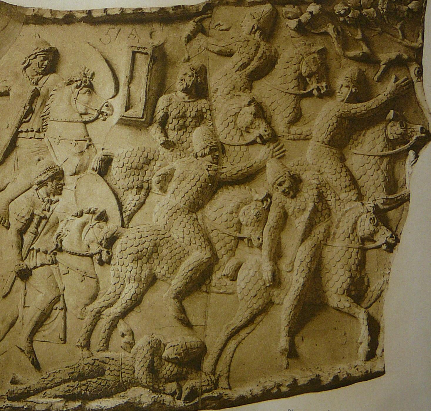 Бегство сарматских всадников от римской кавалерии. Барельеф с колонны Траяна