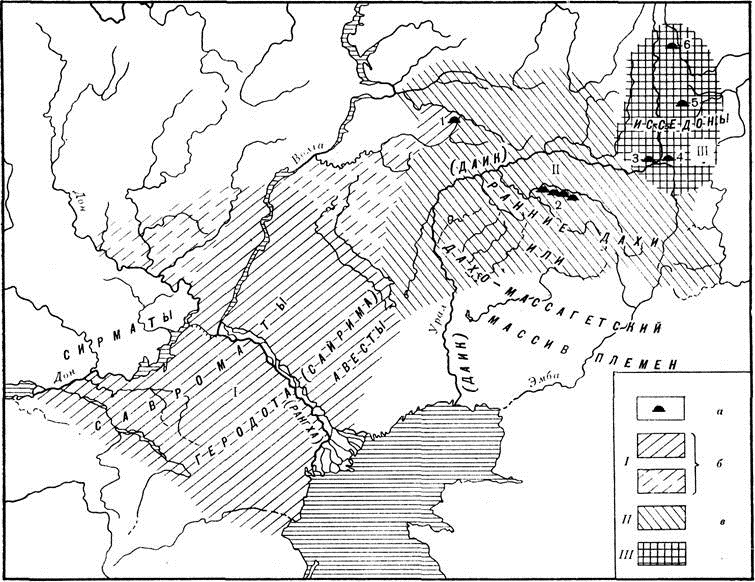 Савроматы Геродота и настоящие сарматы (исседоны) на карте К. Смирнова