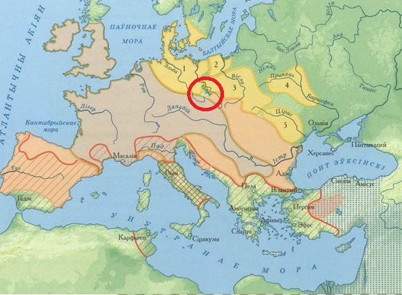 Карта археологических культур позднего Латена