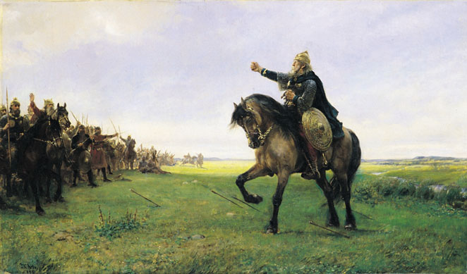 Готский вождь вызывает врагов на бой. Картина художника П. Арбо