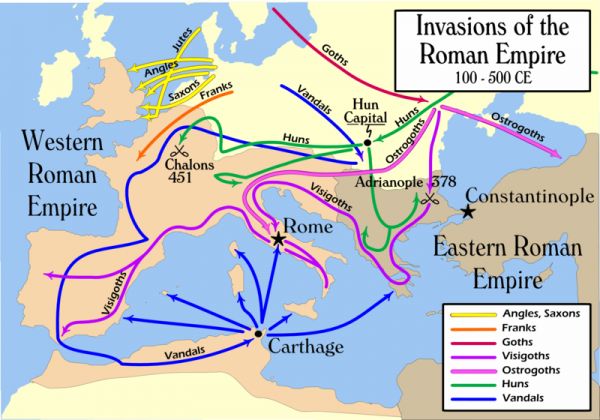 Основные миграции в период Великого переселения