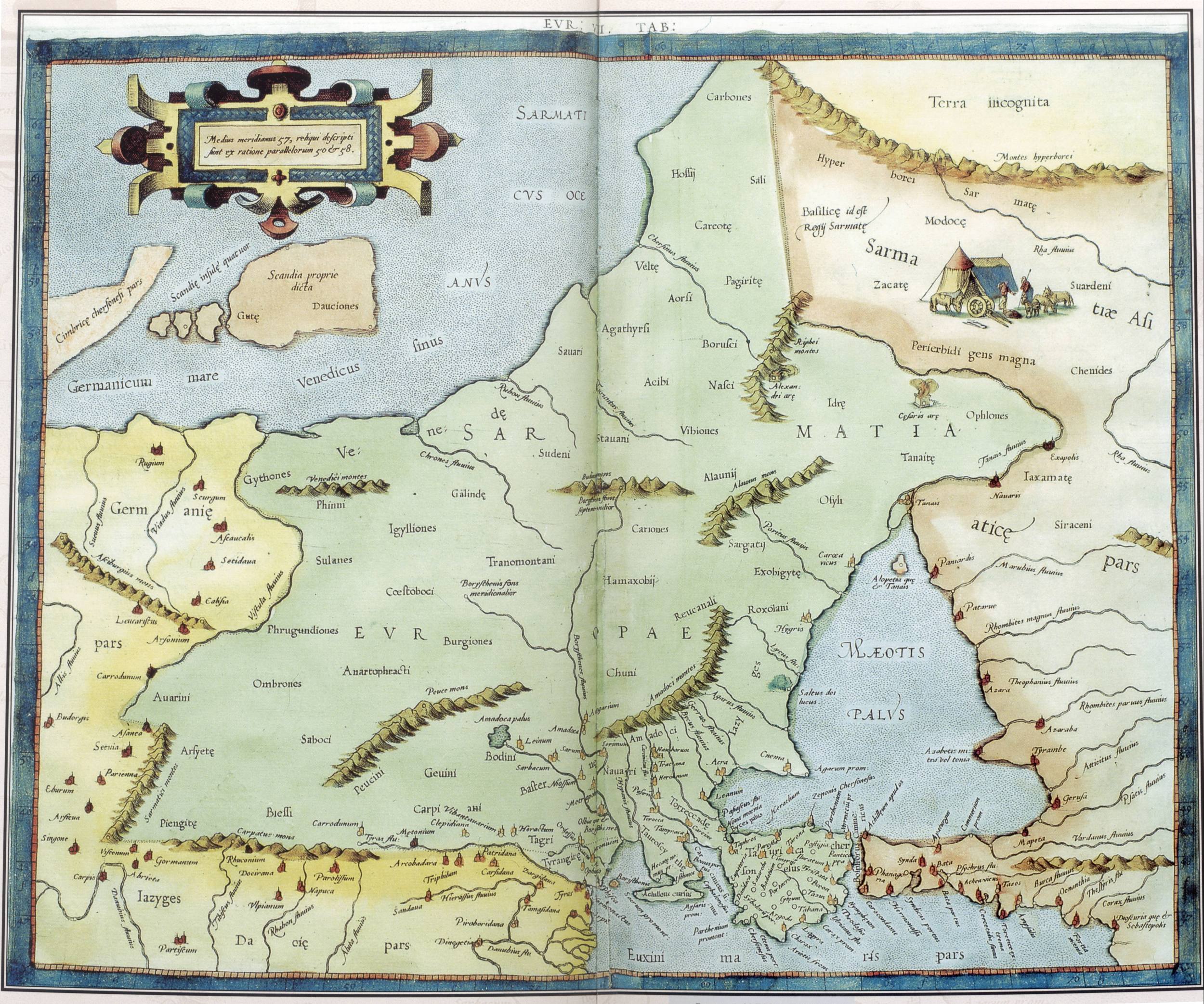 Меотида и Танаис на карте шестнадцатого века