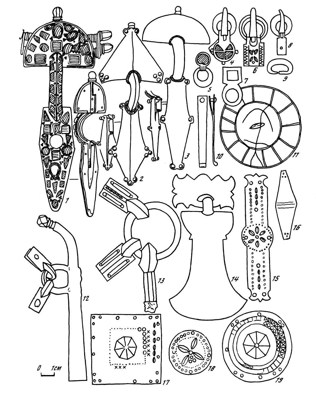 Вещи в стиле Унтерзибенбрунн по А. Амброзу - пряжки, украшения и фибулы постгуннской эпохи