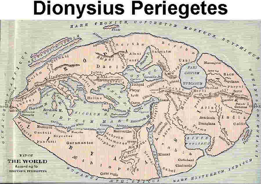 Карта мира по трактату Дионисия Периегета