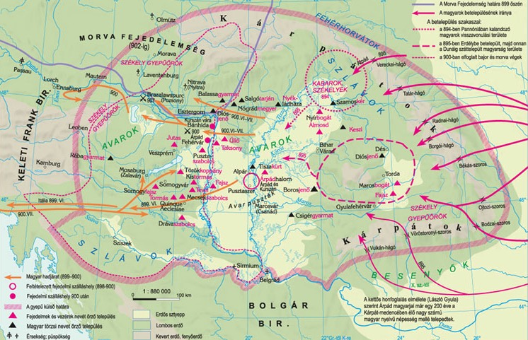 Территории, находившиеся под контролем венгров в период 