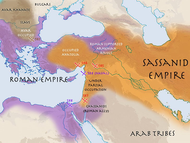 Византийская империя в кольце врагов во второй половине 80-х годов 6 века