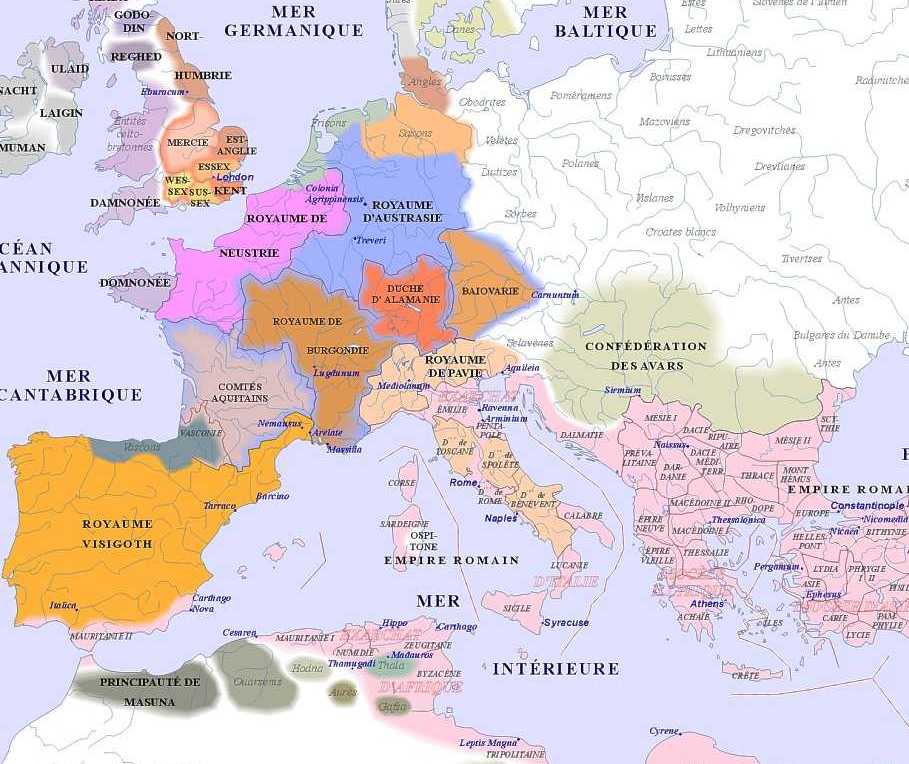 Европа около 600 года