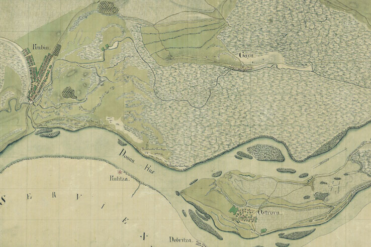 Ostrovo на карте конца 18-го века