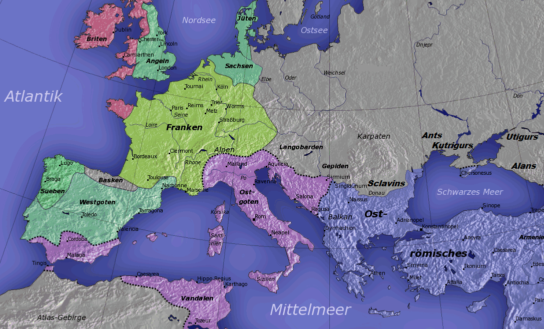 Европа к середине 6 века