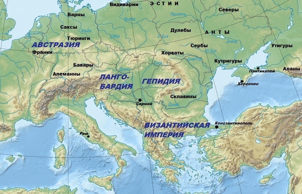 Европа в середине 6 века