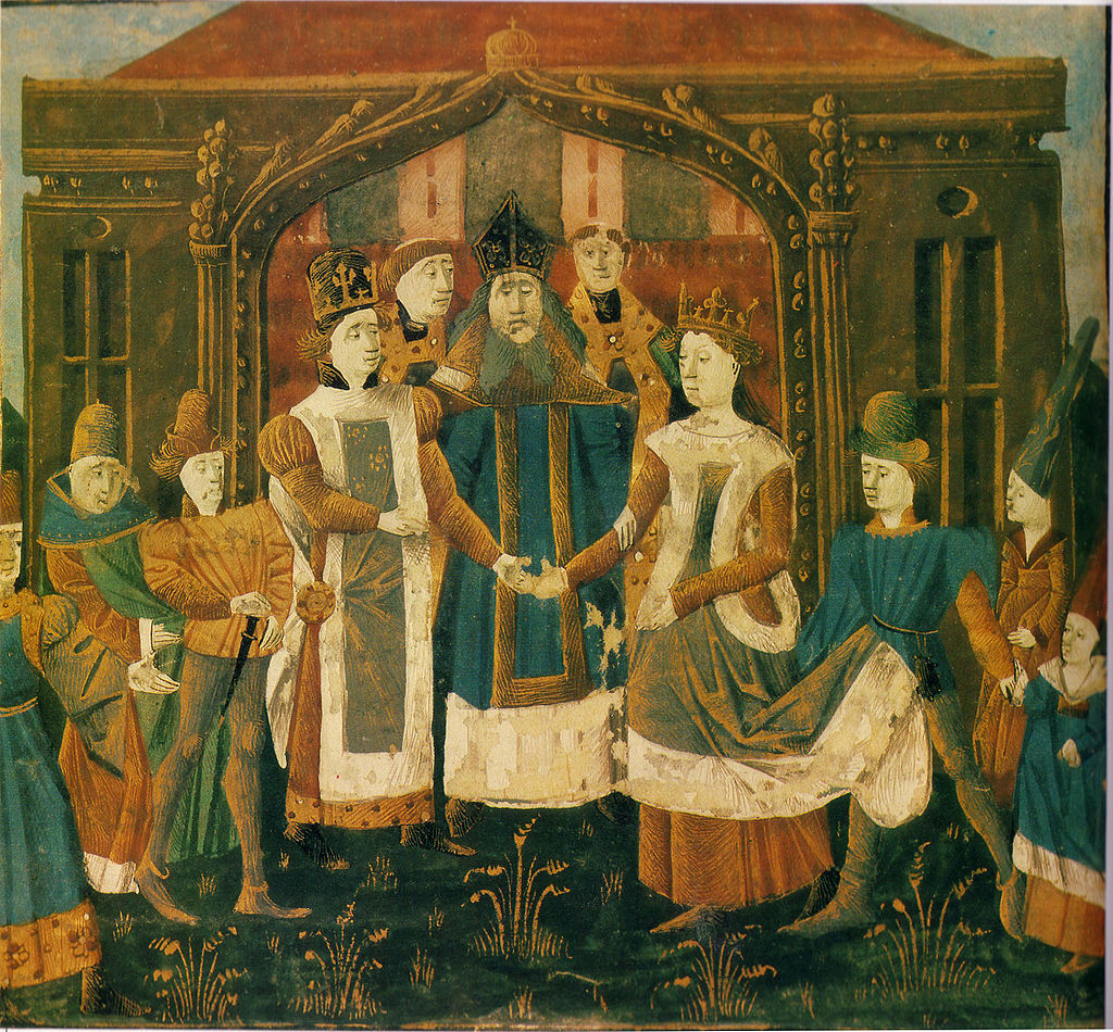 Брак Сигиберта и Брунхильды. Миниатюра 15 века