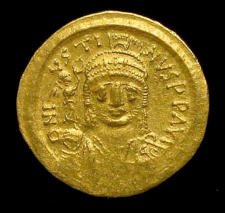 Золотой солид императора Юстина II Младшего