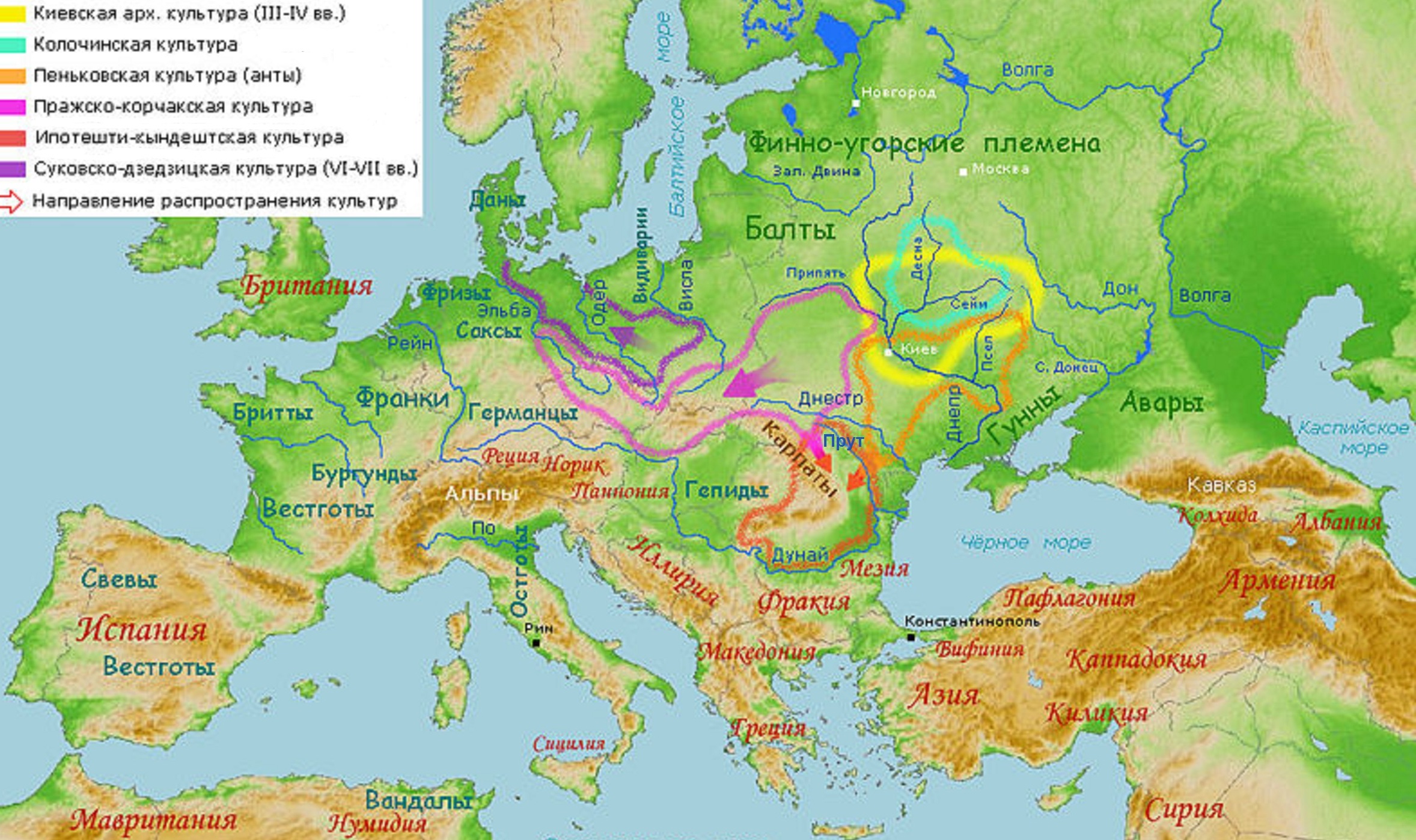 Археологические культуры Восточной Европы 5-7 века