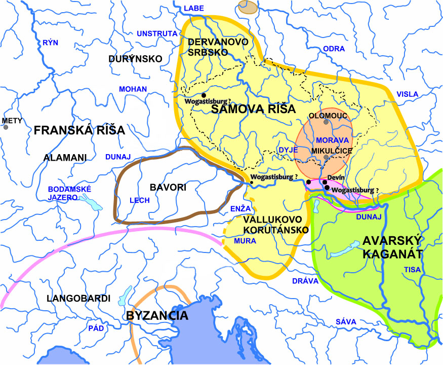 Один из вариантов локализации царства Само с центром в Моравии