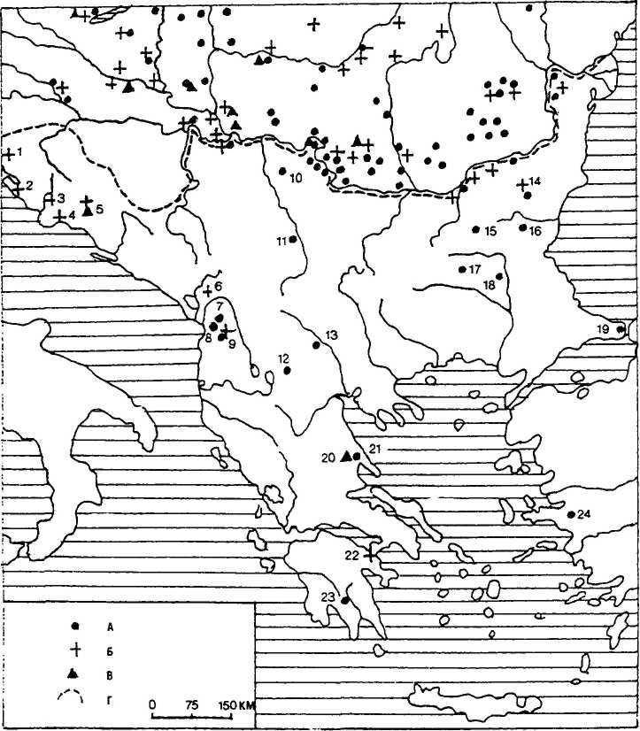 Славянские артефакты на Балканском полуострове по В. Седову