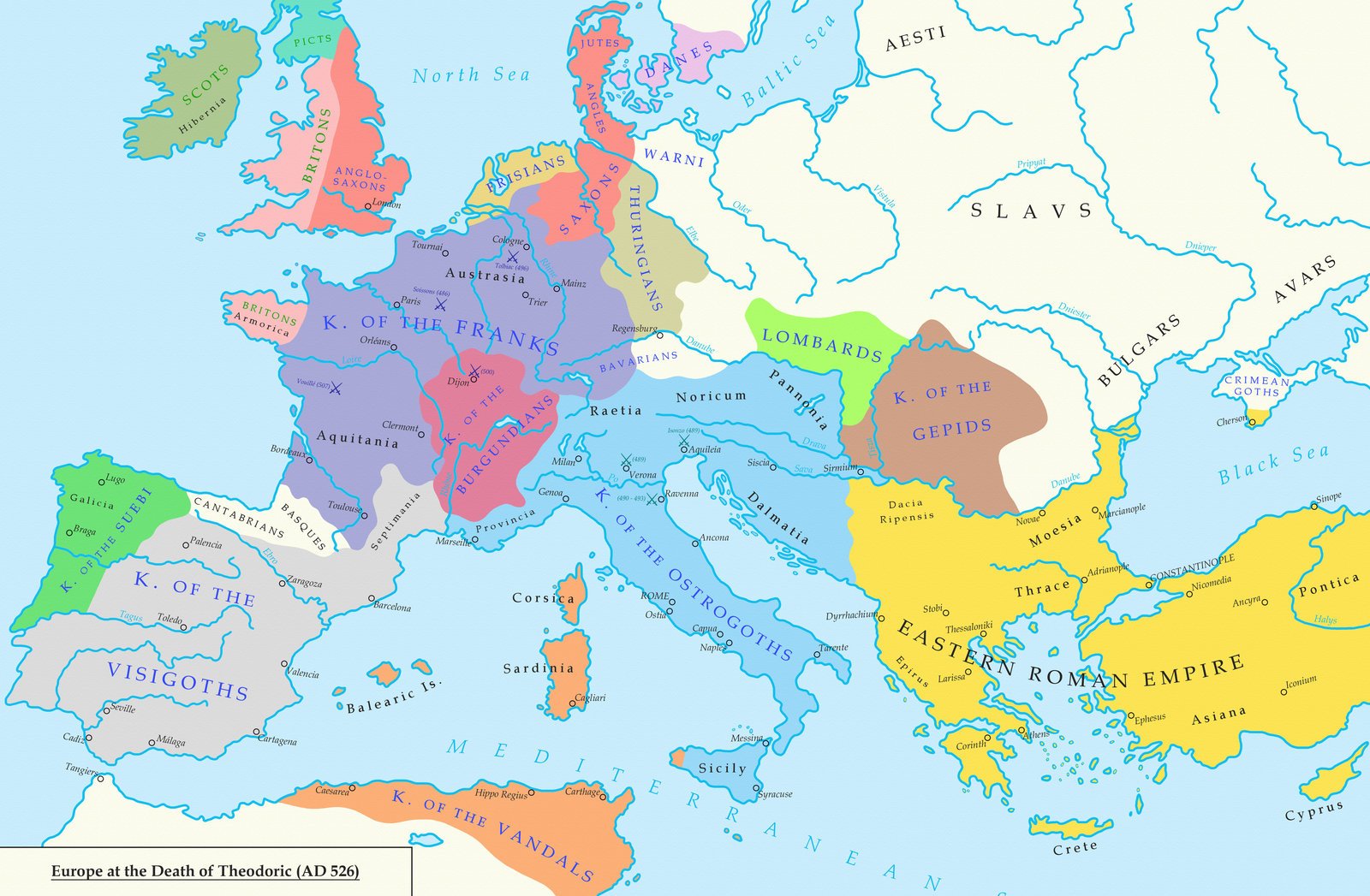 Европа конца 5 - начала 6 века