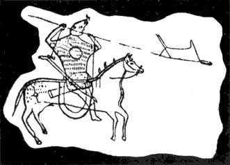 Тюрский всадник. Наскальное изображение 7 века