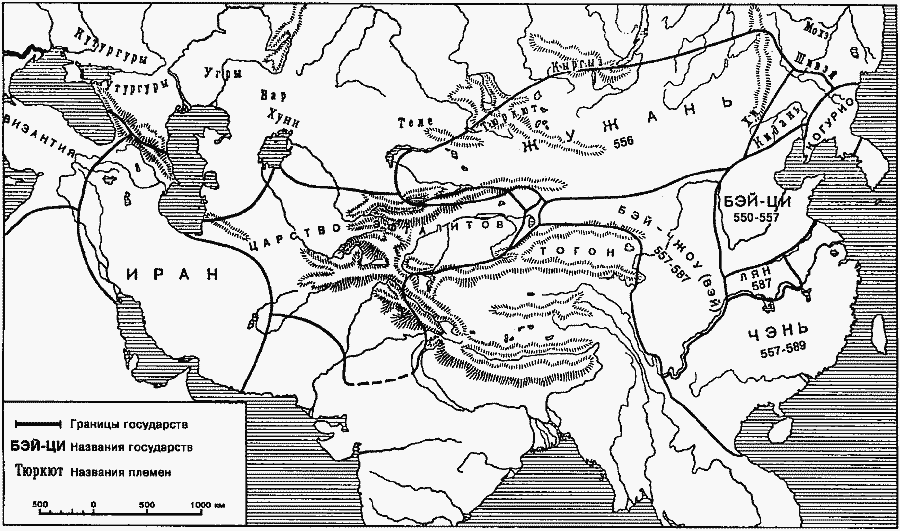 Центральная Азия в 6 веке нашей эры по Л. Гумилёву