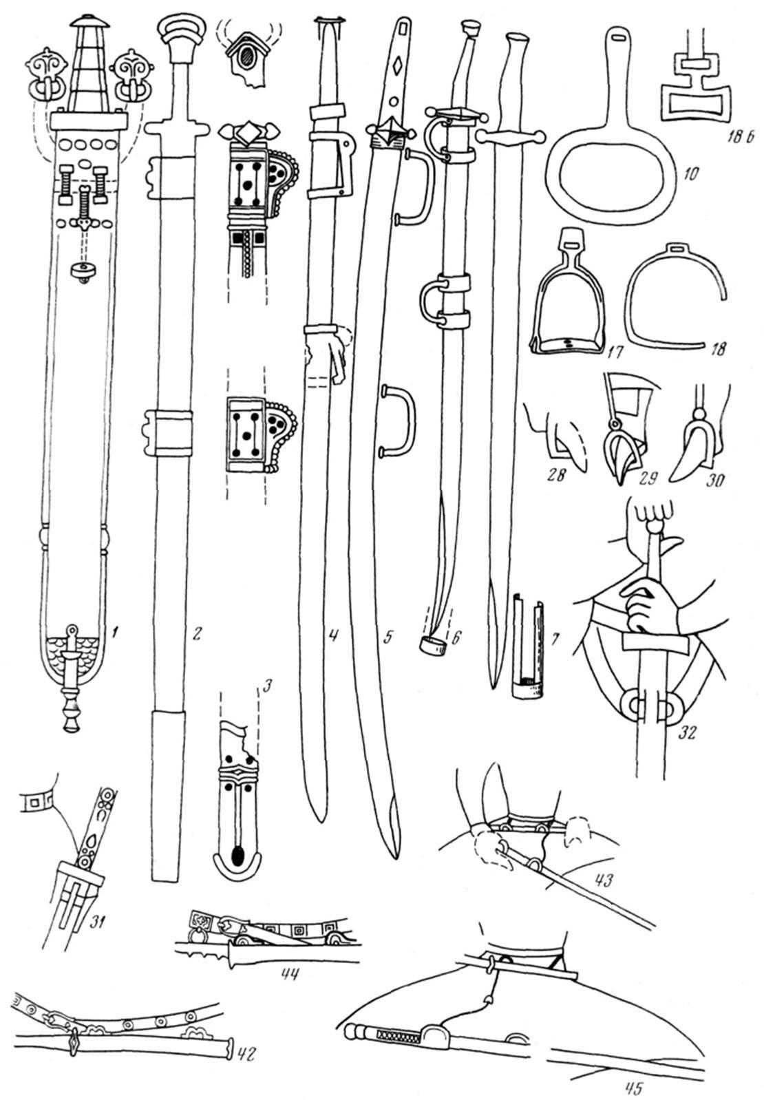 Оружие и снаряжение всадников 5-7 веков по А. Амброзу