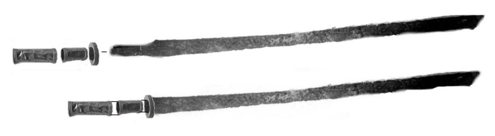 Аварские палаши- протосабли. Рукоять восстановлена по материалам Перещепинского клада