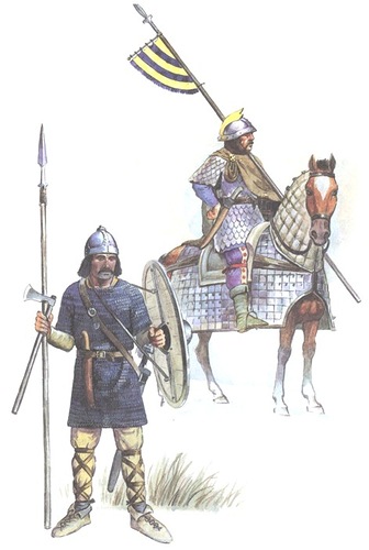 Франкские воины 6-7 века. Реконструкция