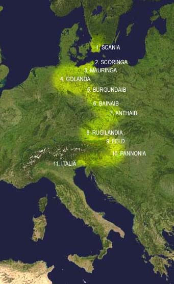 Приблизительно так, по мнению некоторых учёных, выглядит извилистый путь лангобардов по Центральной Европе