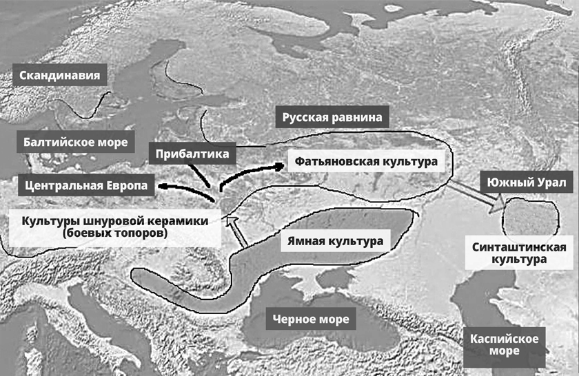 Карта Европы раннего Бронзового века.
