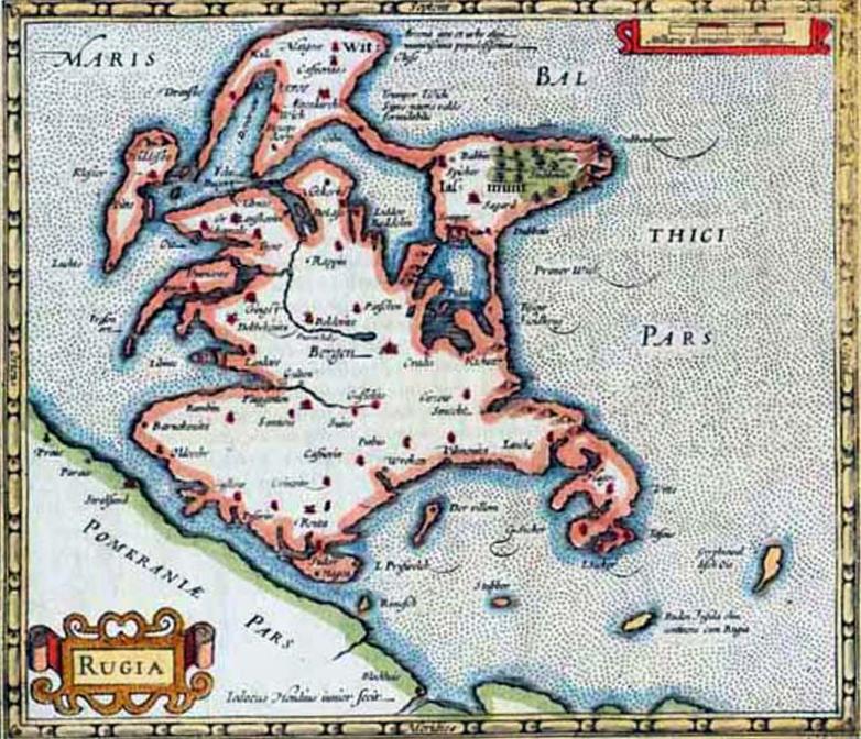 Карта острова Ругия по Меркатору